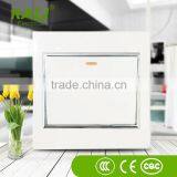 Wall Mounted White Color 1 Gang 1 Way or 2 Way Light Wall Switch