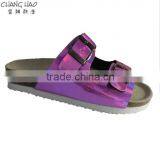 2016 Women Cork Slipper New Design Rose Red Luster With Hasps Cheap Fashion Cork Slipper