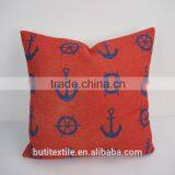Square Car Throw Pillows Home Decorative Pillow Covers Plain Linen/ Cotton Anchor thumbnail-3