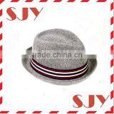 Women Men Summer Double Colors String Short Brim Straw Fedora Hat thumbnail-3