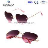 Progressive Dual Colors Rimless Women Metal Heart Shaped Sunglasses thumbnail-1