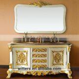 WTS-1233 Customized Luxury Boutique Mirrored Cabinets Type White Bathroom Furniture for 5 Star Hotel