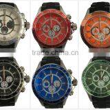 316I wrist watch large dial big case stainless steel back water resistant 100m mechanical chronograph