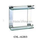 Bathroom Accessories-brass Double Glass Shower Corner Shelf