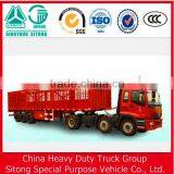 High Quality 3 Axle Mechanical Suspension Double Tires , Wood Floor Fence / Grid / Stake Side Wall Semi Trailer for Sale thumbnail-1