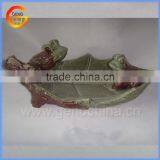 Modern Pottery Leaf Bird Feeder for Home Decoration thumbnail-1