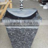 Nero Marquina Marble Pedestal Sink Free Standing Sink thumbnail-3