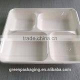White Sugarcane 4-compartment Biodegradable Food Container thumbnail-1