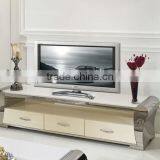 Fashion and Modern Design for Home Furniture Design Stainless Steel+marble Top+MDF Covered With Crocodile LeatherTV Stand E362 thumbnail-1