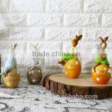Resin Bunny Sitting on Egg Figurine Easter Decoration