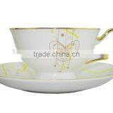 200ML Style Flower Pattern Coffee Mug With Saucer Set