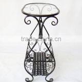 Metal Storage Coffee Table Gramercy Scroll Design Bathroom Glass Table thumbnail-4