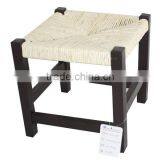 Vintage Black Seagrass Woven Seat Solid Wood Baby Chair With Lidder Back thumbnail-3