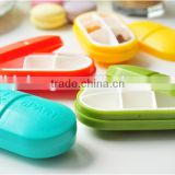 HOT SELL LFGB Colorful plastic portable travelling pill box 6 section storage box
