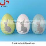 New Design Easter Decoratiosn With Rabbit Ceramic Egg thumbnail-4