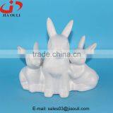 BSCI Audit Factory New EASTER Decorations White Ceramic Rabbit, Grey Easter Bunny thumbnail-4