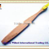 Yellow Color Bristle Thin Bamboo Handle Adult Personalized Toothbrush thumbnail-1