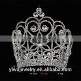 Fashion Crystal Silver Plated Full Round Princess Crown for Girls thumbnail-3