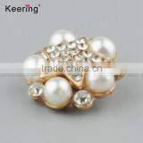 Wholesale Fashionable Metalic Rhinestone Pearl Button for Decoration WBK-1485 thumbnail-3