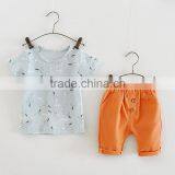 2017 Wholesale Baby Boys 2pcs Outfit Printed T Shirt Tops With Shorts Set thumbnail-1