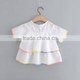 2017 The Latest Design Kids Girls Applique Butterfly White Cotton Blouse thumbnail-2