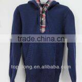 100% Cotton Pullover Children Sweater With Hood thumbnail-1