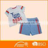 New Summer Letter Printed Soft Cotton Baby Clothing Set thumbnail-1