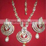 Cz Pearl Necklace EARRING Set thumbnail-1