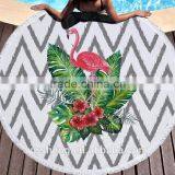Factory Direct Sell Flamingo Round Beach Towel Superfine Fiber and Tassel 150CM thumbnail-2