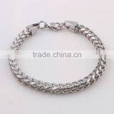 Fashion Italian Costume Jewelry Cool Rhodium Color Man Bracelet Stainless Steel Heavy Chain Link Bangle thumbnail-1