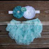Hot Selling Baby Clothes Infant Lavender Ruffle Bloomer Wholesale Baby Girl Diaper Cover With Headband thumbnail-2