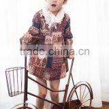 Cute Baby Girl Fall Clothes Korean Style Vintage Palace Wind Pattern Girls Dress thumbnail-2