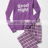 Girls Pajama With Knitted Top and Flannel Pant thumbnail-1