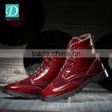 New Boots Mens Casual Patent Leather Winter Round Toe Martin Boots thumbnail-1