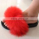 Myfur Factory Price Wholesale Custom Raccoon Fur Lined Sandals Spring Indoor Slipper thumbnail-5