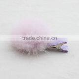 Myfur Lavender Purple Cute Mink Fur Ball Pom Pom Hairpin Accessory Wholesale thumbnail-1