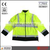 Hi Vis Waterproof Soft Shell Safety Reflector Jacket With EN20471