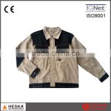 Wear-resisting worker clothes beige coat canvas mens jacket
