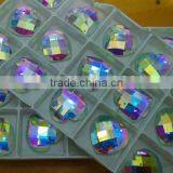 Crystal Glass Beads Flat Back no Hot Fix Shiny Heart Rhinestone Rivoli Sew on Two Holes Garment Accessories thumbnail-1