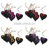 Handmade Mini Heart Shaped Hanging Wooden Blackboard Gift Price Tags Decor thumbnail-2