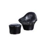 Luxury Modern Italian Leather Chair, Unique Black Upholstered Chairs