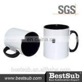 JS Coatings Sublimation Mugs 10oz Inner Rim Color Mug Black B10T-01