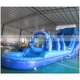 Giant inflatable water slide / blue super inflatablle slide n slip inflatable pool slide for adult