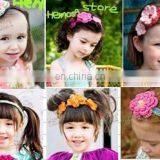 2014 Crochet Hair Band for Baby With Flowers, Baby Head Band, Toddler Hairband, Toddler Head Band, Flower Head Band, Flower Hair thumbnail-1