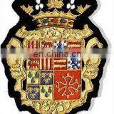 High Quality Classic Military Hand Embroidery Family Crest Blazer Badge EB-146