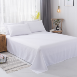 100% Polyester white bed sheet for hotel and dormitory