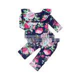 Baby Girls Boutique Outfits Floral Printed Sleeve Romper And Long Trousers Girls Autumn 2019 Super Beauty Kids Clothing Set thumbnail-1