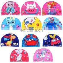 Factory Custom Cartoon Animal Children Swimming Cap Girls Boys Swimming Hat Elastic Kids Pool Swimming Cap 1-10 Years Old thumbnail-2
