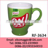 Zibo Manufactured Professional Colored Belly Shape Porcelain 14oz Tall Coffee Mugs for Knorr Promotion