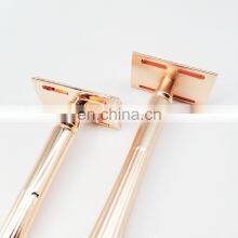Skin Care Reusable Sustainable Eco Friendly Stainless Steel Rose Gold Double Edge Safety Shaving Razor thumbnail-1